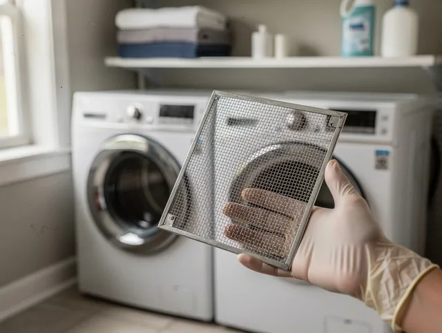 Greeley Dryer Vent Cleaning specialist performing detailed lint trap cleaning service in Greeley