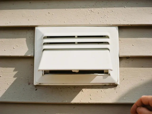 Greeley Dryer Vent Cleaning technician performing professional exhaust vent cleaning at a residential property in Greeley